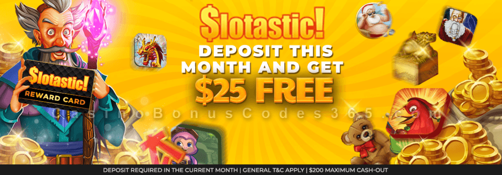 Slotastic Online Casino $25 FREE Chip