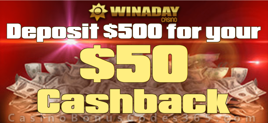 Win A Day Casino 50% Cashback