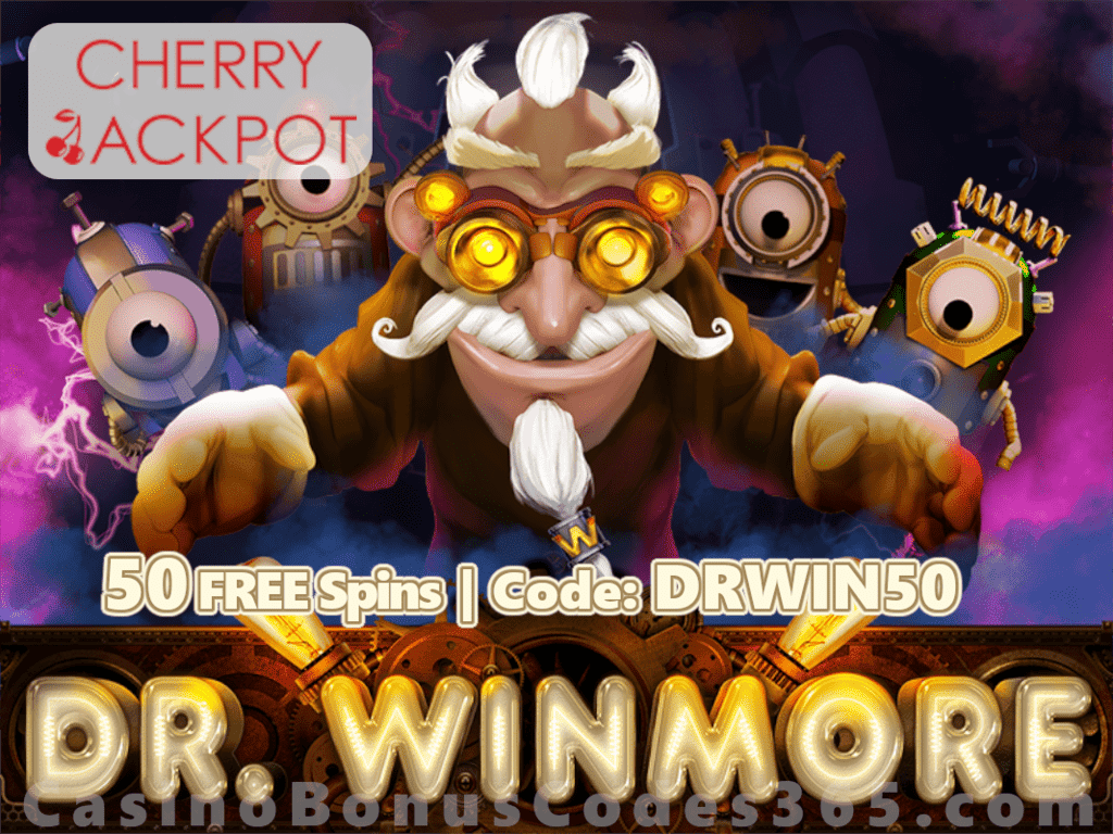 Cherry Jackpot New RTG Game 50 FREE Spins on Dr. Winmore Special Promo