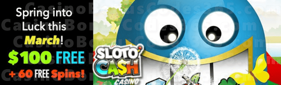 SlotoCash Casino Spring into Luck March Bonus Pack RTG Enchanted Garden