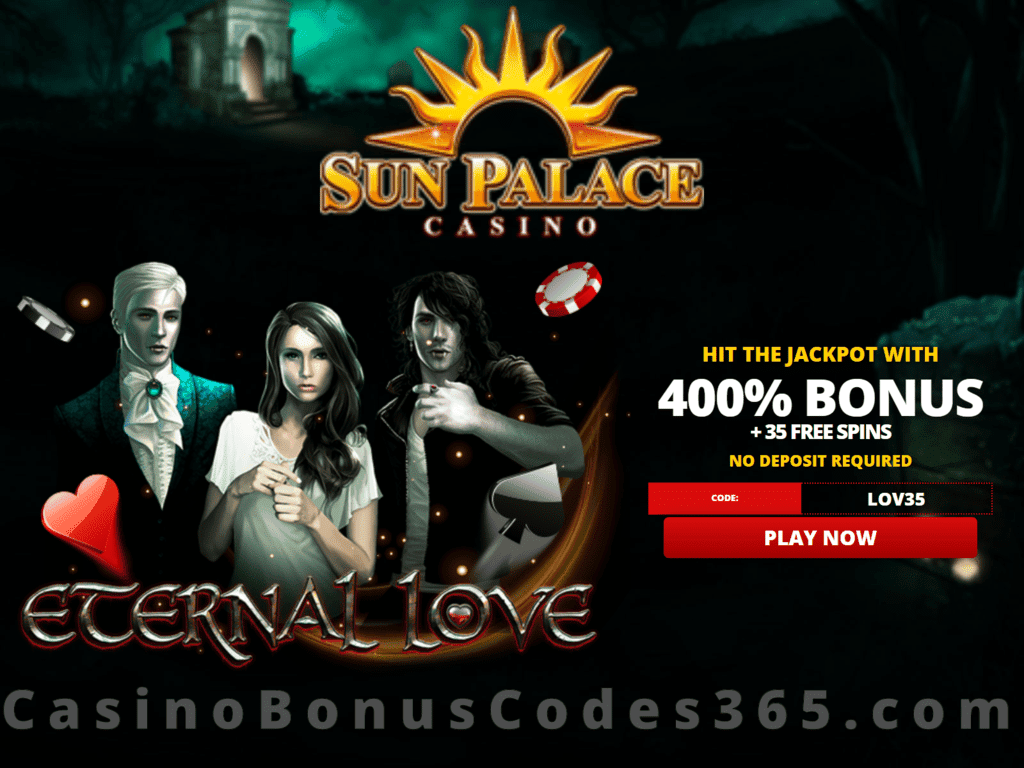 Sun Palace Casino Special 35 FREE Spins on RTG Eternal Love Valentine's Day Offer