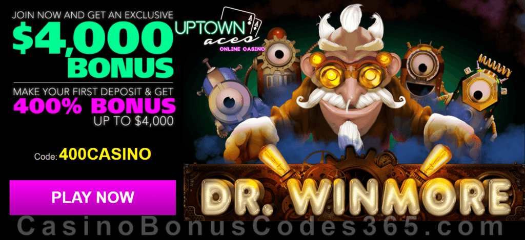 Uptown Aces Dr. Winmore New Game 400% Welcome Bonus