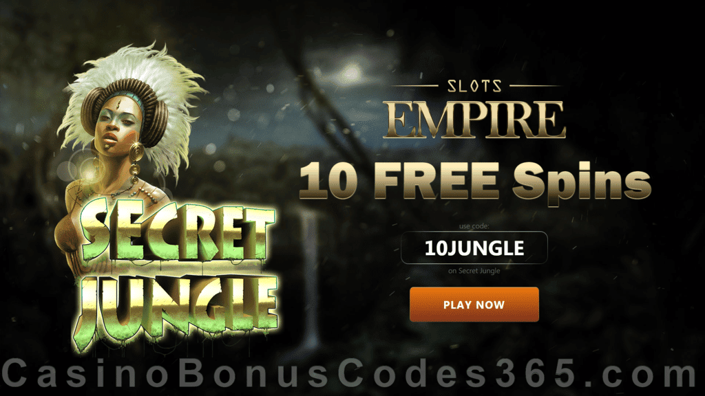 Slots Empire 10 FREE Spins on RTG Secret Jungle Special Welcome Offer