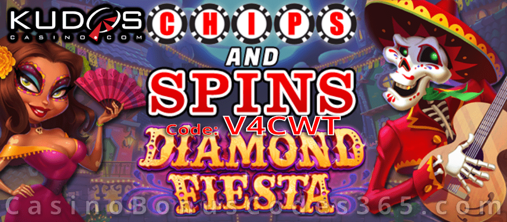 Kudos Casino New RTG Game Diamond Fiesta Chips and Spins Special Deal