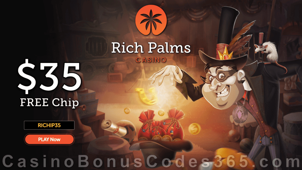 Rich Palms Casino $35 FREE Chip Special Sign Up No Deposit Deal