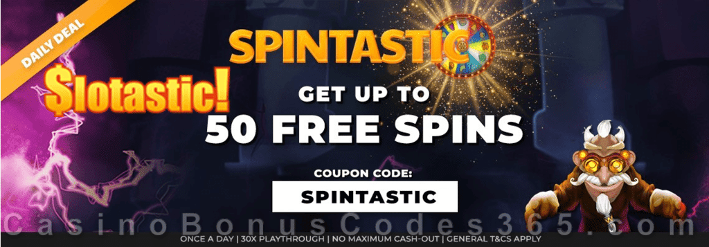 Slotastic Online Casino April Daily Extra FREE Spins on RTG Dr. Winmore