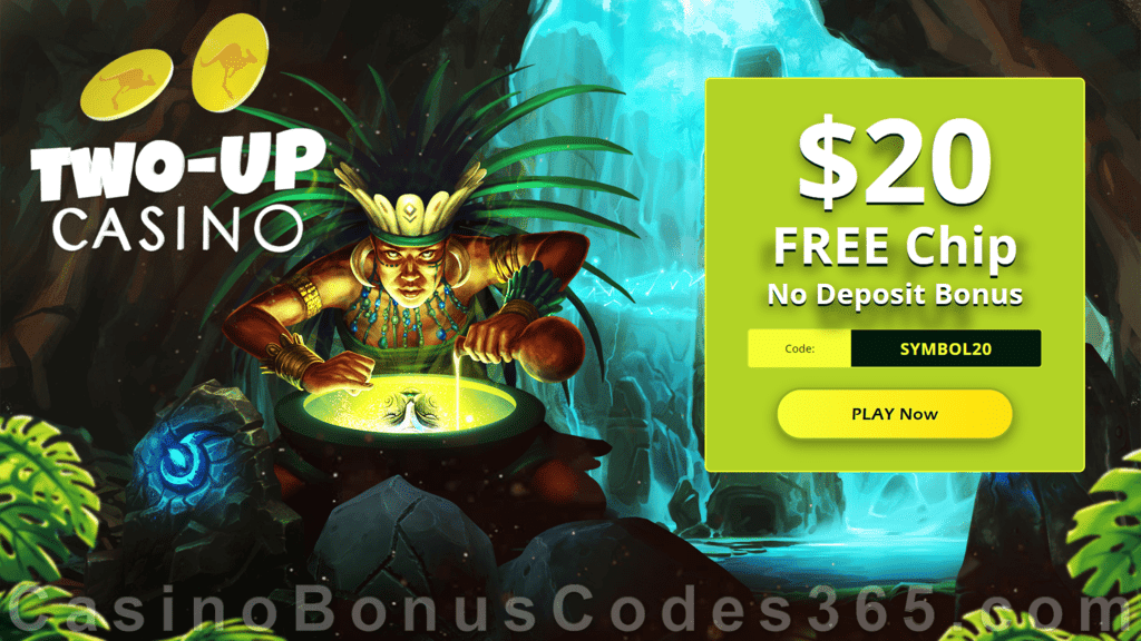 Two-up Casino $20 FREE Chip Special No Deposit Offer RTG Secret Symbol