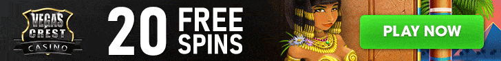 Vegas Crest Casino 50 FREE Spins on Rival Gaming Cleopatra's Coins Treasure of the Nile plus 200% Match Bonus Welcome Package