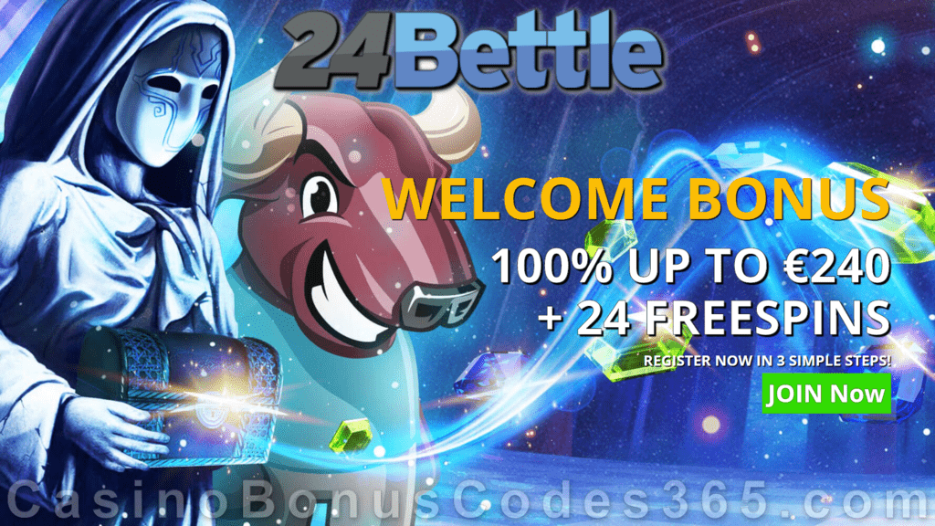 24Bettle 100% Match plus 24 FREE Spins Welcome Bonus