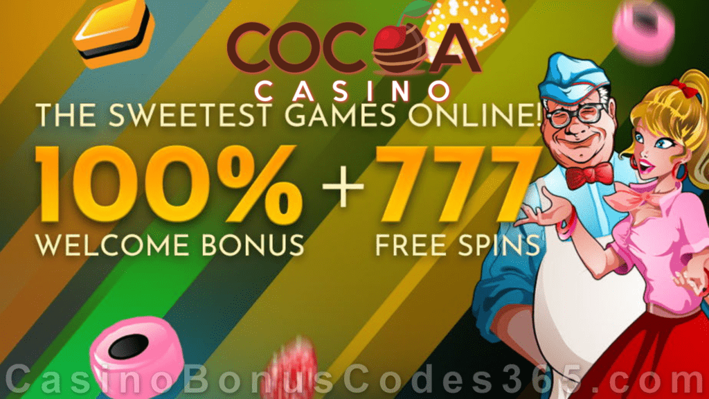 Cocoa Casino 100% Match Bonus plus 777 FREE Rival Gaming Dollars to Donuts Spins Welcome Deal