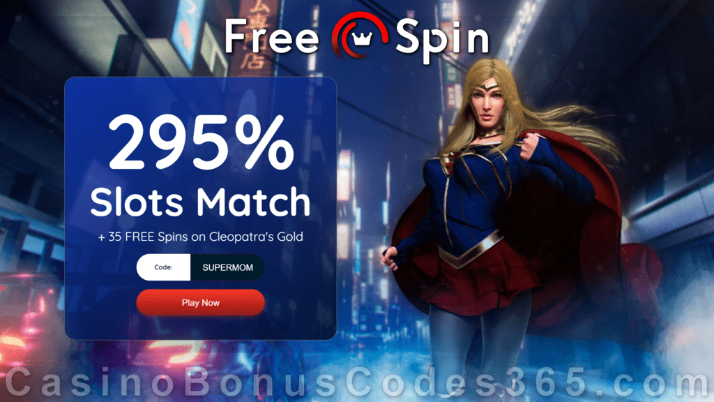 FREE Spin Casino 295% Match plus 35 FREE Spins on RTG Cleopatra's Gold Mother's Day 2020 Super Offer