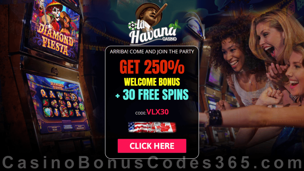 Old Havana Casino 30 FREE RTG Diamond Fiesta Spins Special No Deposit Deal