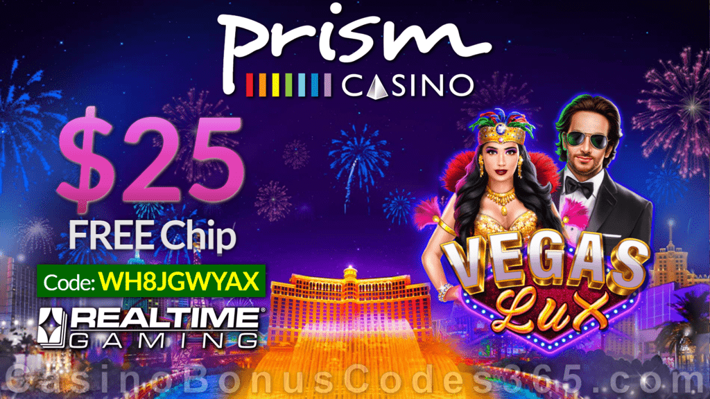 Prism Casino $25 FREE Chip New RTG Game Vegas Lux No Deposit Special Deal