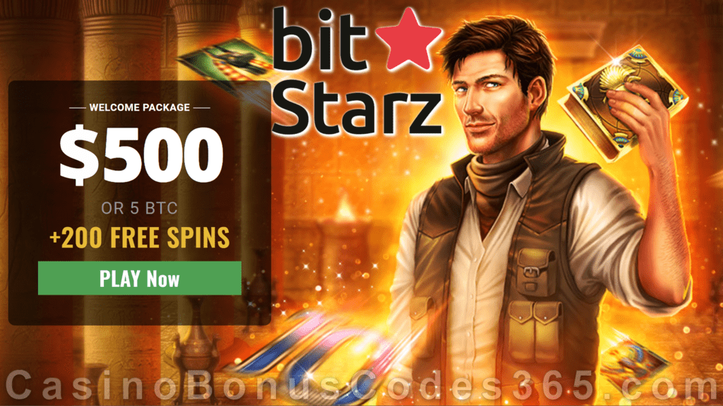 Bitstarz Casino $500 Bonus plus 200 FREE Spins Welcome Offer Play N Go Book of Dead