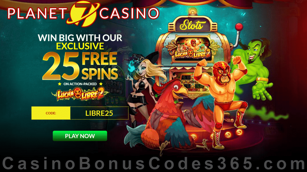 Planet 7 Casino 25 FREE RTG Lucha Libre 2 Special No Deposit Offer 400% Welcome Bonus