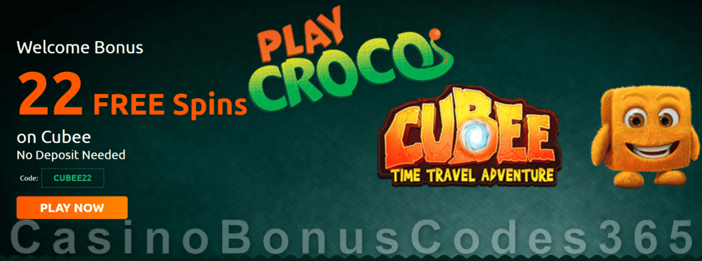 PlayCroco No Deposit 22 FREE RTG Cubee Spins Welcome Deal