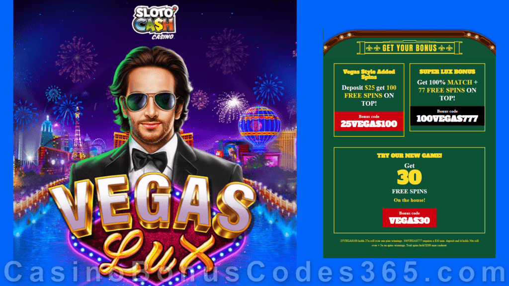 SlotoCash Casino Vegas Lux New RTG Game Special Deal