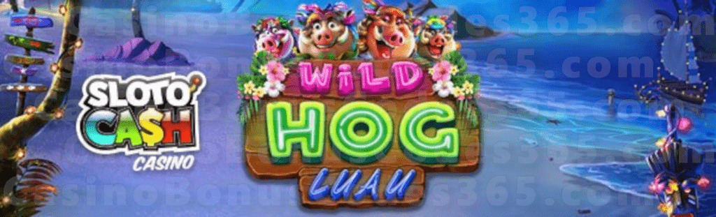 SlotoCash Casino Wild Hog Luau New RTG Game LIVE