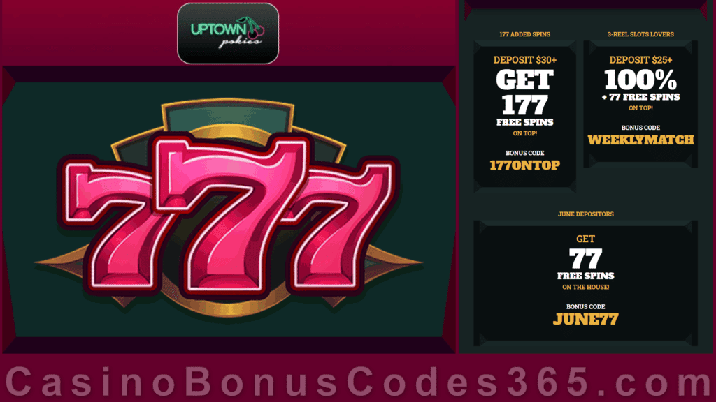 Uptown Pokies RTG 777 Weekly Match