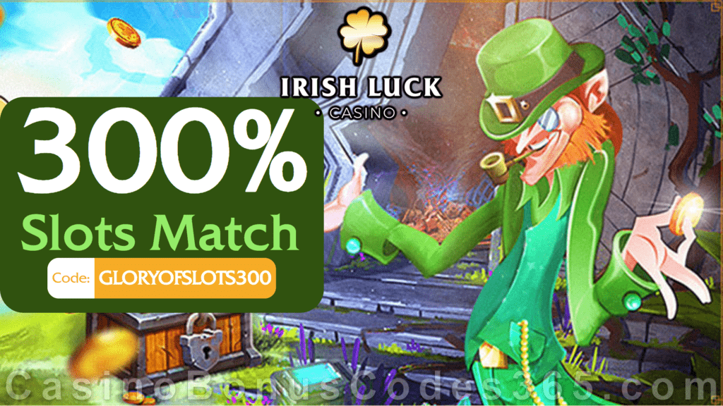 IrishLuck Casino 300% Slots Match Exclusive Welcome Bonus