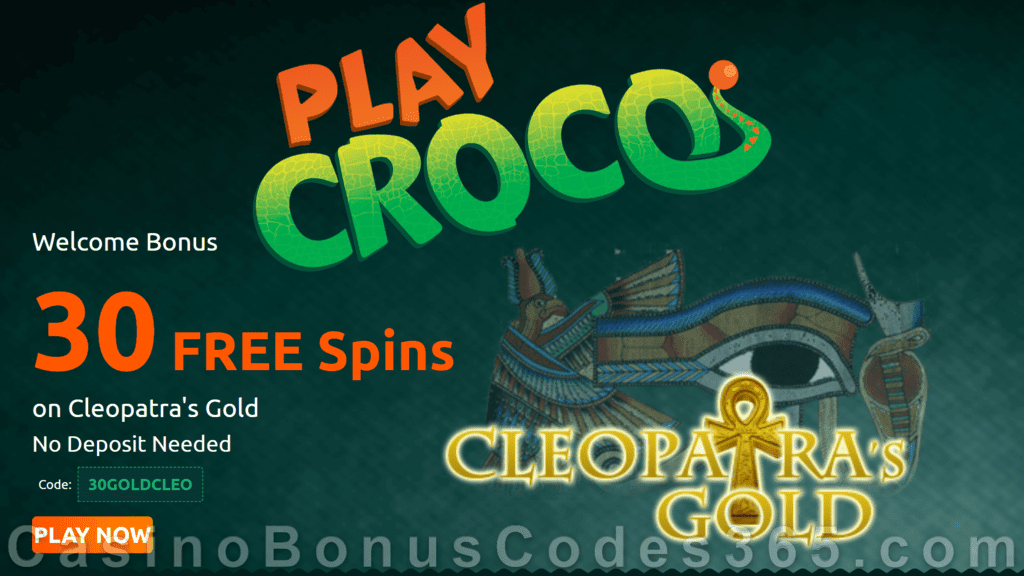 PlayCroco 30 FREE Spins on RTG Cleopatra's Gold Special No Deposit Deal