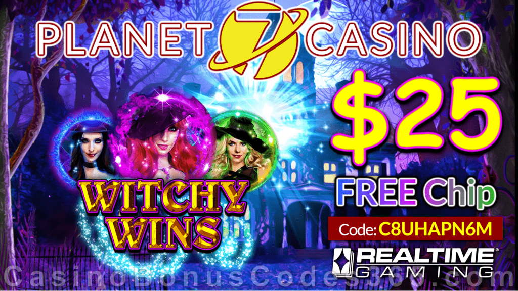 Planet 7 Casino New RTG Game Witchy Wins $25 No Deposit FREE Chip Special Deal