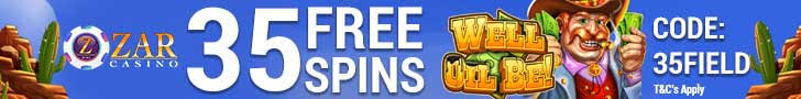 ZAR Casino 35 FREE Spins on Saucify Well Oil Be plus 200% Match Bonus New Players Promotion