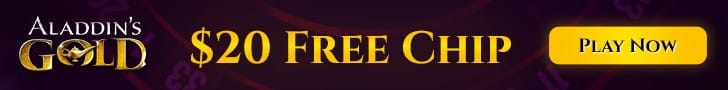 Aladdin's Gold Casino Exclusive No Deposit $20 FREE Chip Welcome Deal