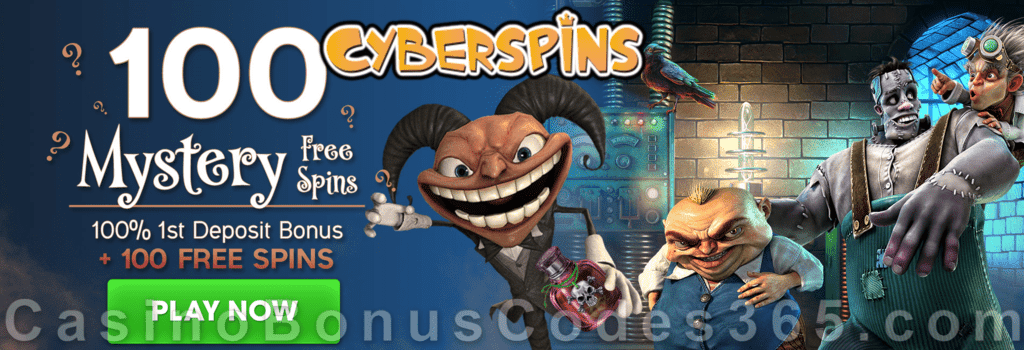 CyberSpins 100 FREE Betsoft Frankenslot's Monster Spins and 100% Match Bonus plus 100 FREE Spins with Extra 13 FREE Spins on top New Players Pack