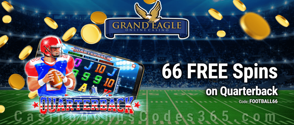 Grand Eagle Casino 66 FREE Spins on Saucify Quarterback Special No Deposit Deal