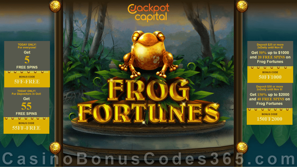 Jackpot Capital Frog Fortunes New RTG Game Special Bonuses