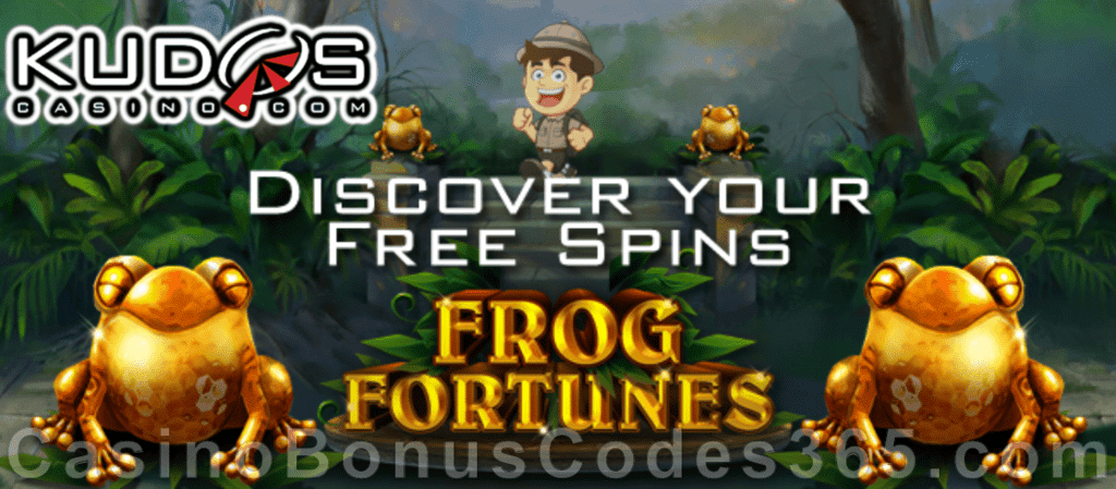 Kudos Casino 40 FREE Frog Fortunes Spins New RTG Game Special Offer