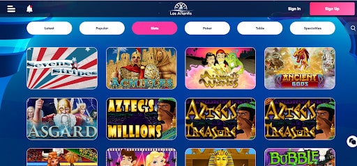 Las Atlantis Casino RTG Real Time Gaming Games