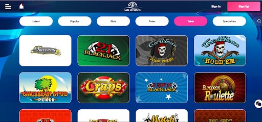 Las Atlantis Casino RTG Real Time Gaming Games