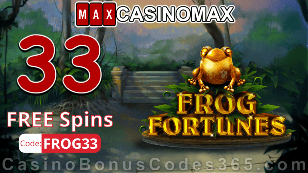 Casino Max New RTG Game 33 FREE Frog Fortunes Spins Special No Deposit Welcome Offer