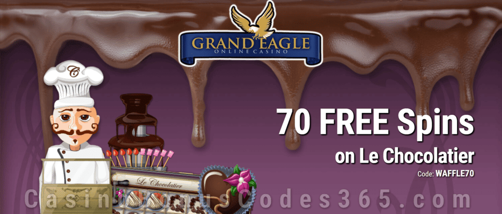 Grand Eagle Casino 70 FREE Spins on Saucify Le Chocolatier Exclusive No Deposit Deal