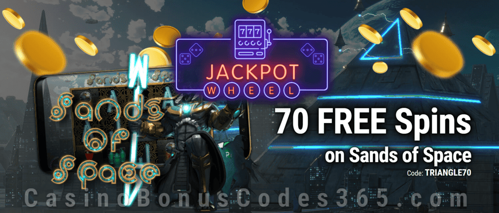 Jackpot Wheel 70 FREE Saucify Sands of Space Spins Exclusive No Deposit All Players Promo