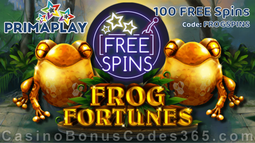 Prima Play Frog Fortunes 100 FREE Spins Special New RTG Game Deal