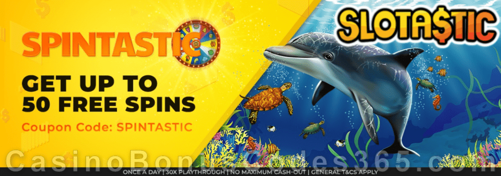 Slotastic Online Casino November Extra FREE RTG Crystal Waters Spins Daily Deal