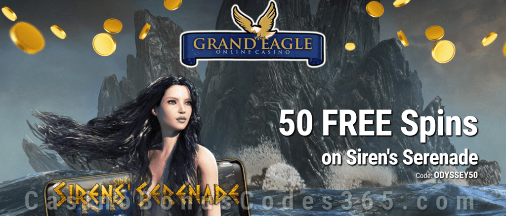 Grand Eagle Casino 50 FREE Spins on Saucify Siren's Serenade Special No Deposit Deal