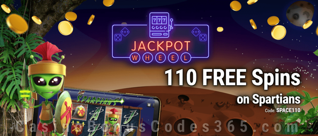 Jackpot Wheel 110 FREE Saucify Spartians Spins Exclusive No Deposit All Players Promo