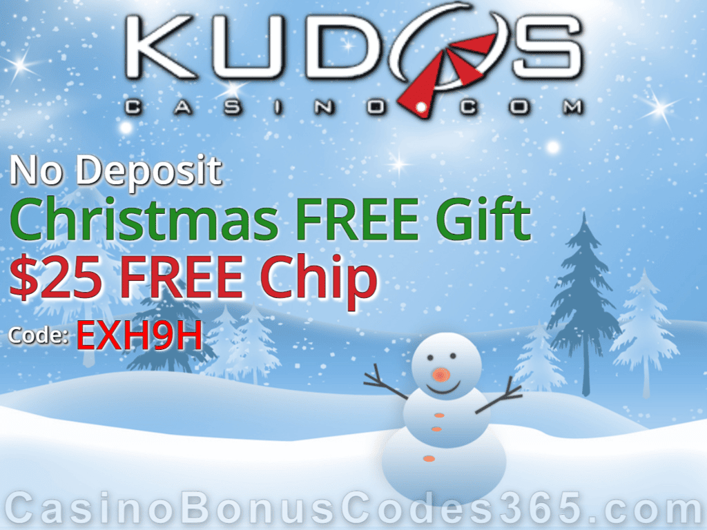 Kudos Casino $25 FREE Chip No Deposit Christmas Gift