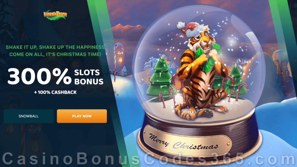 Lucky Tiger Casino Xmas 2020 300% Match Slots Bonus Welcome Deal