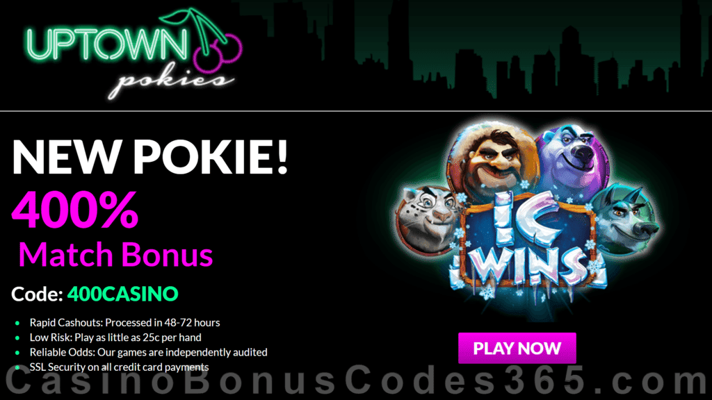 Uptown Pokies New RTG Game IC Wins $4000 Welcome Offer