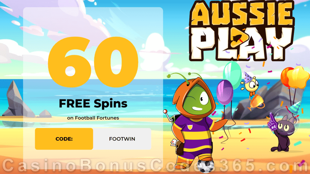 AussiePlay Casino 60 FREE RTG Football Fortunes Spins Special New Players Offer