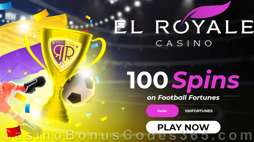 El Royale Casino 100 FREE RTG Football Fortunes Spins Special No Deposit New Players Promo