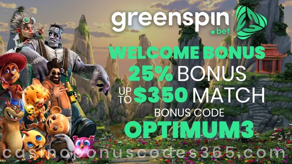 GreenSpin 25% Match up to $350 Bonus Welcome Promotion