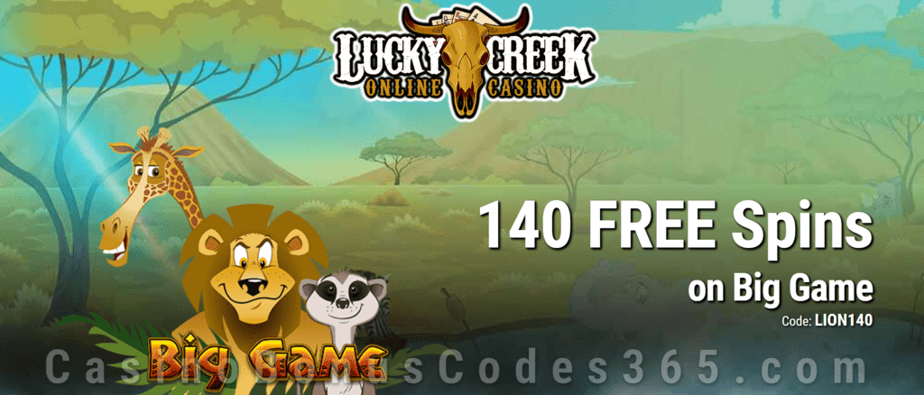 Lucky Creek 140 FREE Spins on Saucify Big Game Exclusive Promo