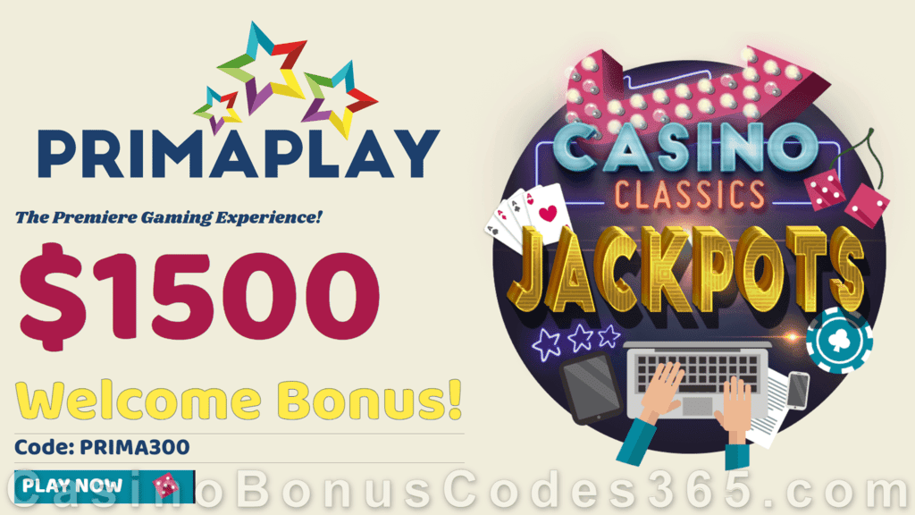 Prima Play $1500 Welcome Bonus