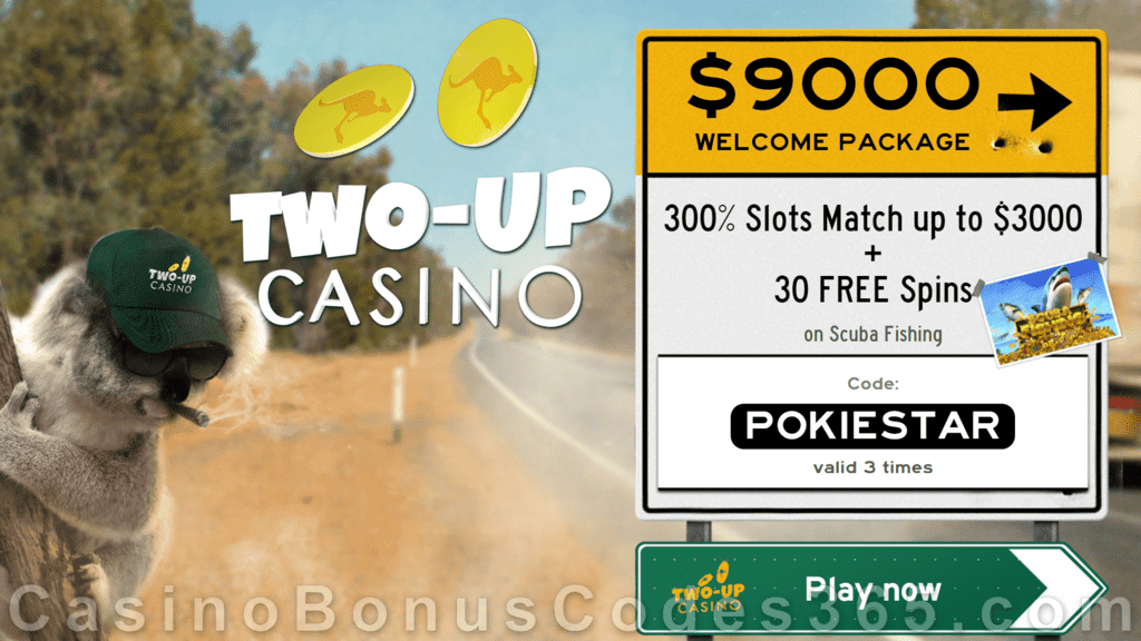 Two-up Casino 300% Match plus 30 FREE RTG Scuba Fishing Spins New Players Offer